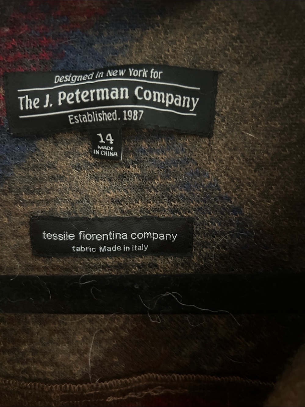 The J Peterman Company Brown Plaid Wool Overshirt Jacket - Picture 2 of 5